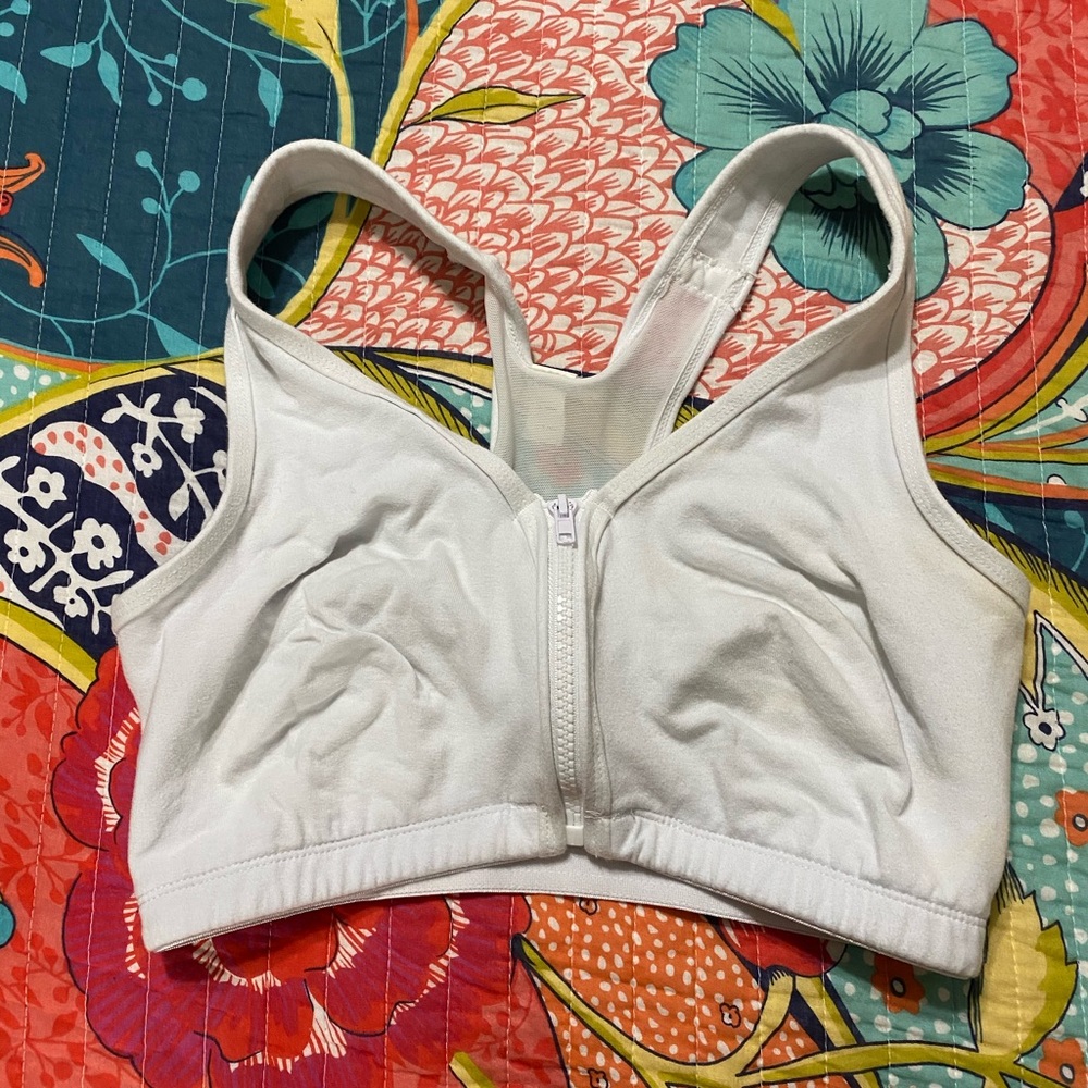 Zip front sports bra